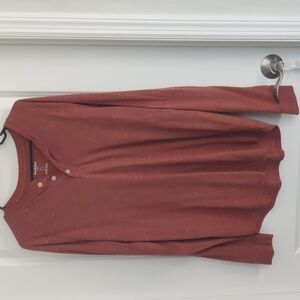 Goodfellow & Co Rust Long Sleeve Henley